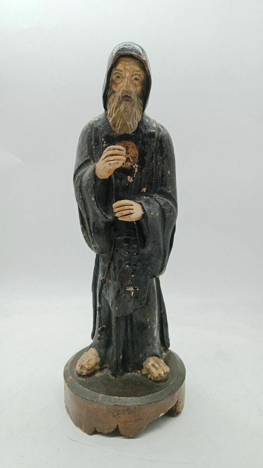 Ancient Terracotta Sculpture San Francesco Di Paola Italian School, Early 19th Century