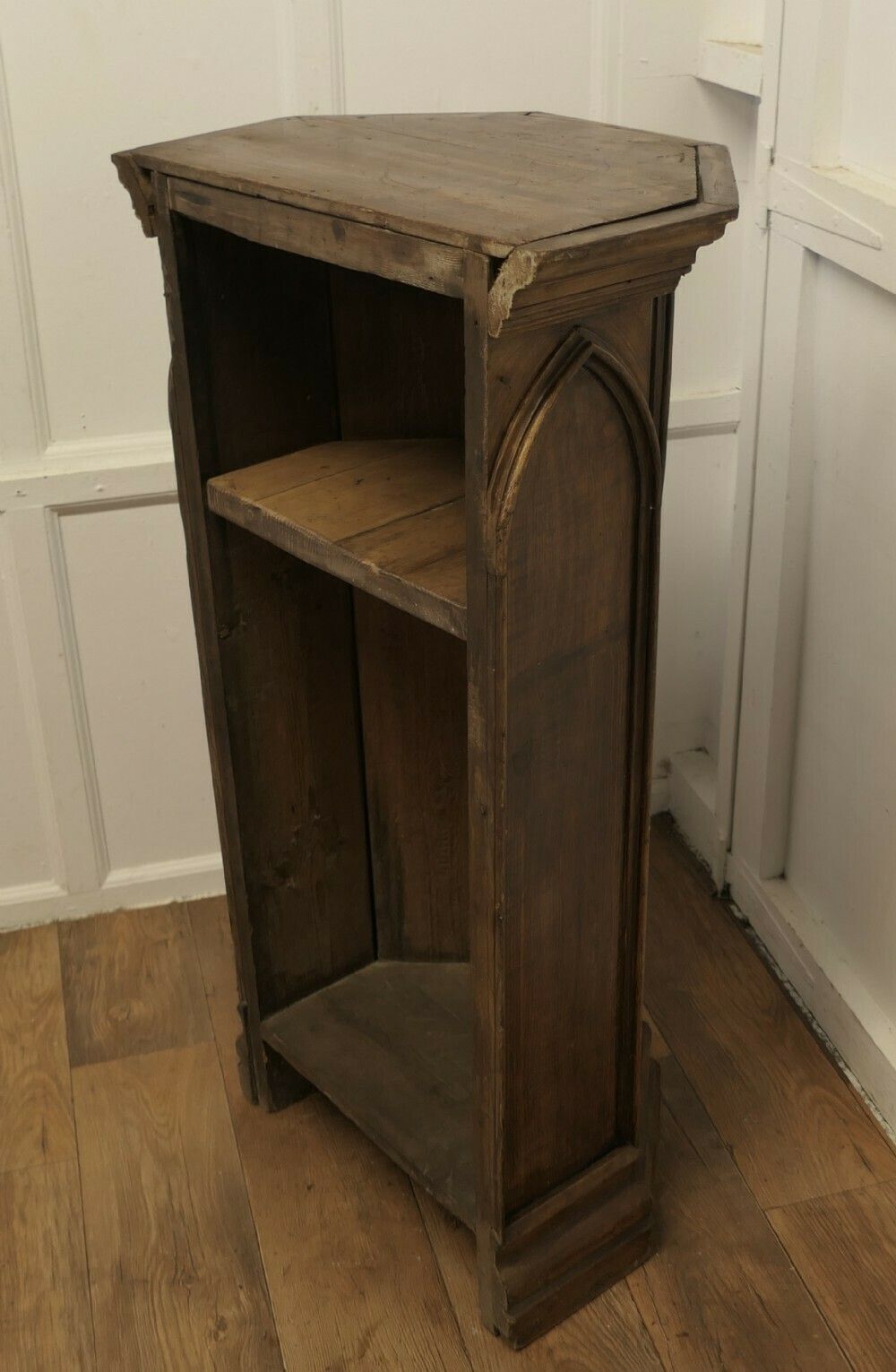 French Gothic Pine Reading Stand, Greeting Station, Greeter photo buy