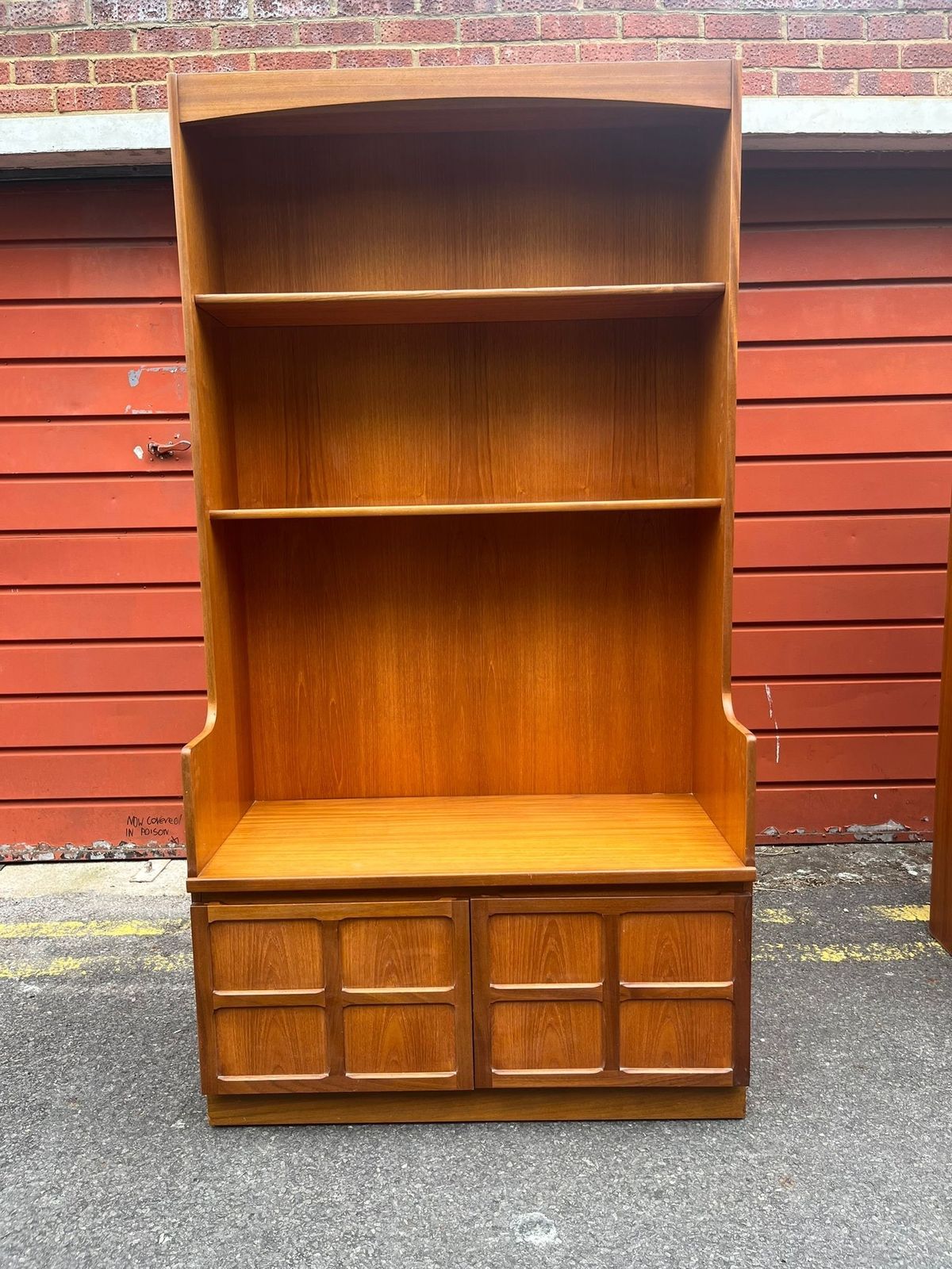 Vintage 1970s Nathan Mid Century Teak Bookcase Cabinet