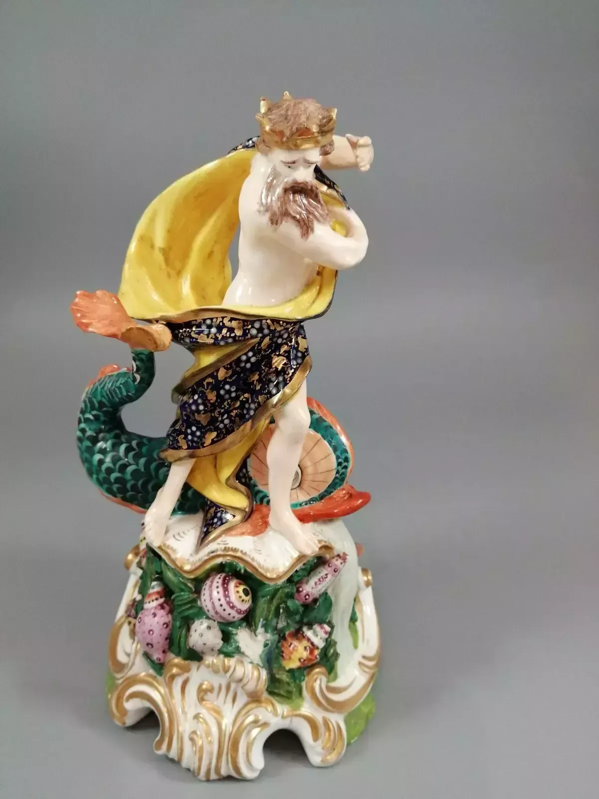 Derby Porcelain Figure Of Neptune,Bloor Period ,C.1830 photo vintage