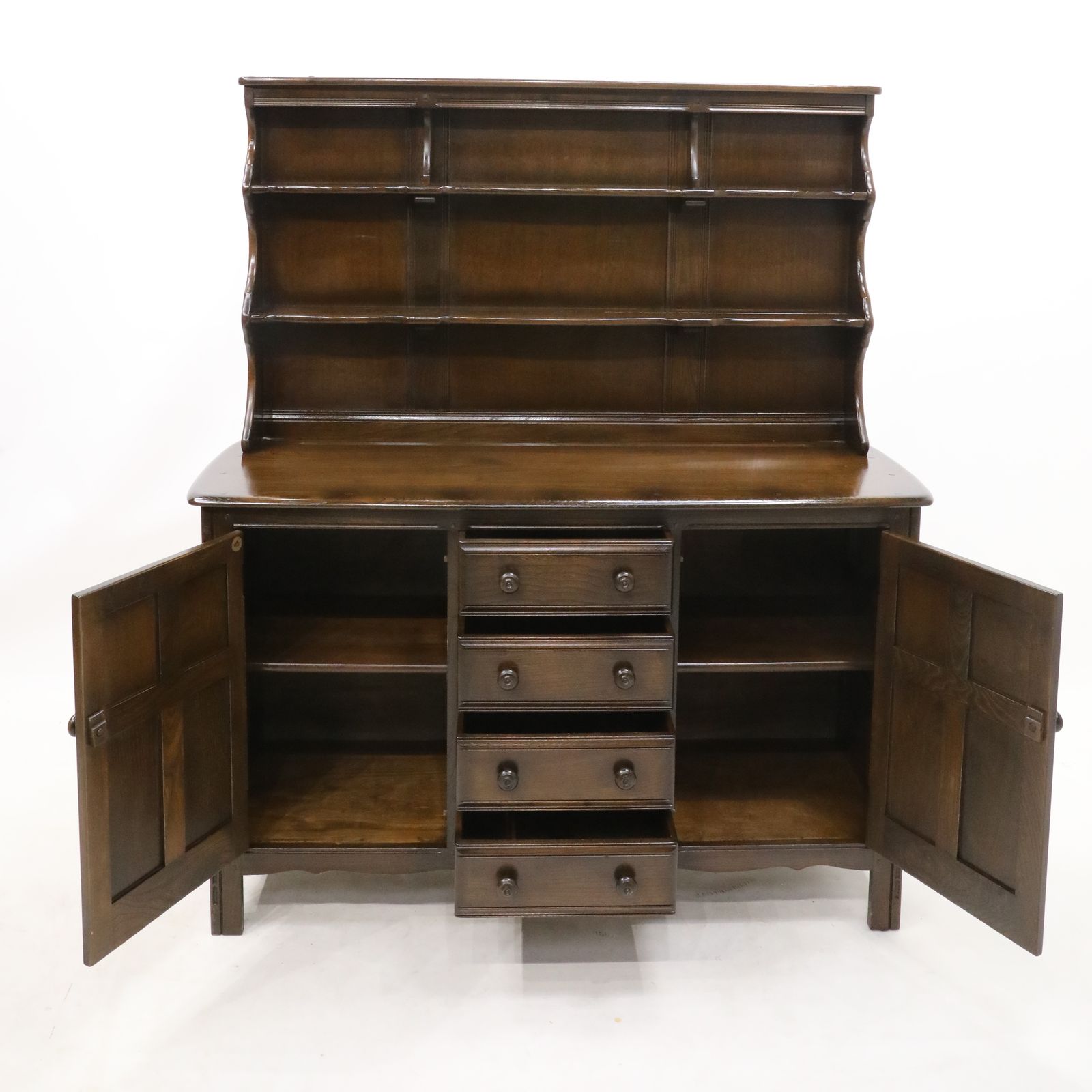 Ercol Old Colonial Welsh Dresser 4 Drawers 2 Cupboards Shelving Free Uk Delivery photo vintage