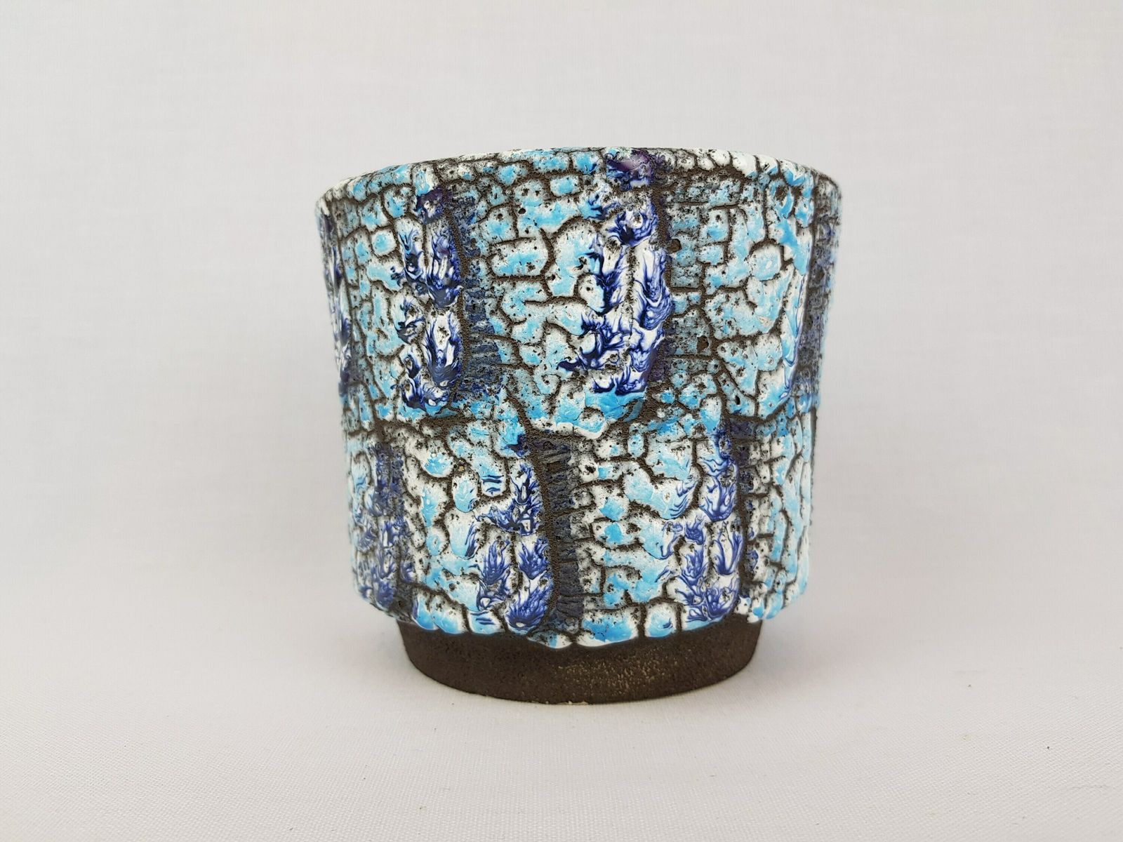 Vintage Es Keramik Blue And White Planter Cache Flower Pot With Alaska Decor West German Pottery 1970s photo furniture
