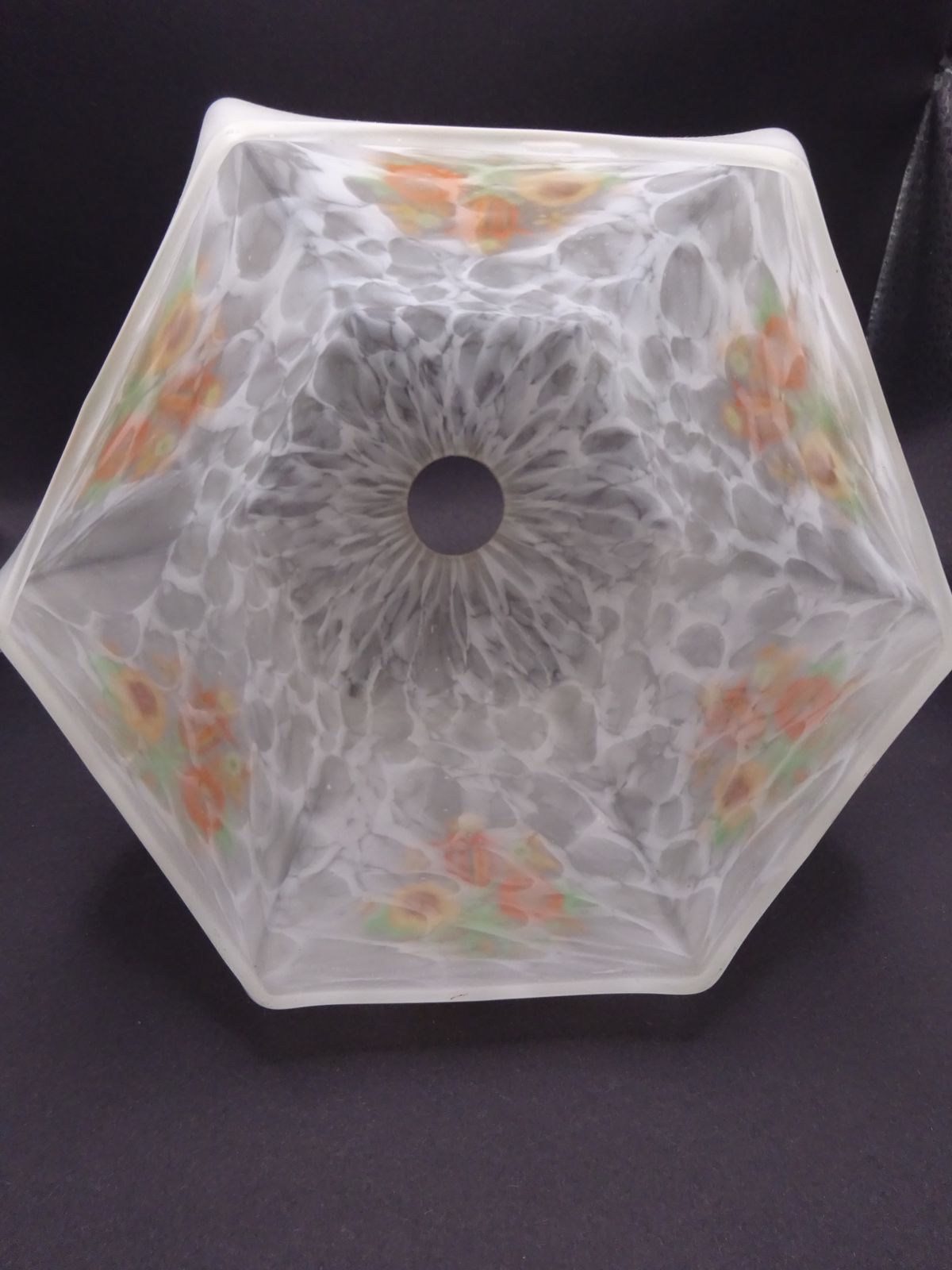 1930s Marbleized Glass Light Shade photo Lighting