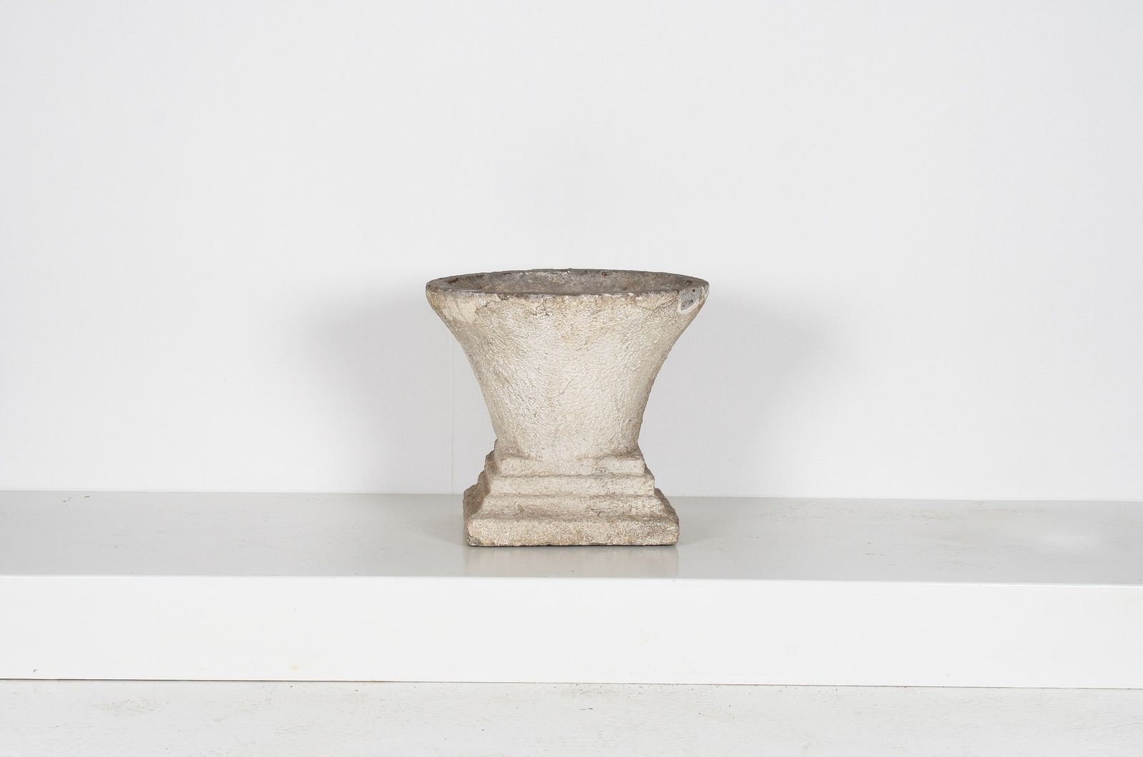 Mid Century Concrete Garden House Planter With Weathered Patina In The Manner Of Willy Guhl