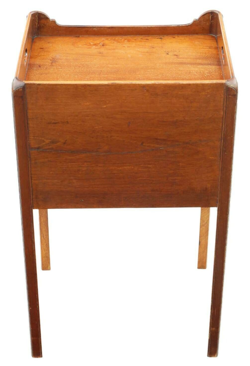 High Quality Large Antique 19th Century Georgian Mahogany Tray Top Nightstand Washstand   Elegant Bedside Table photo vinterior