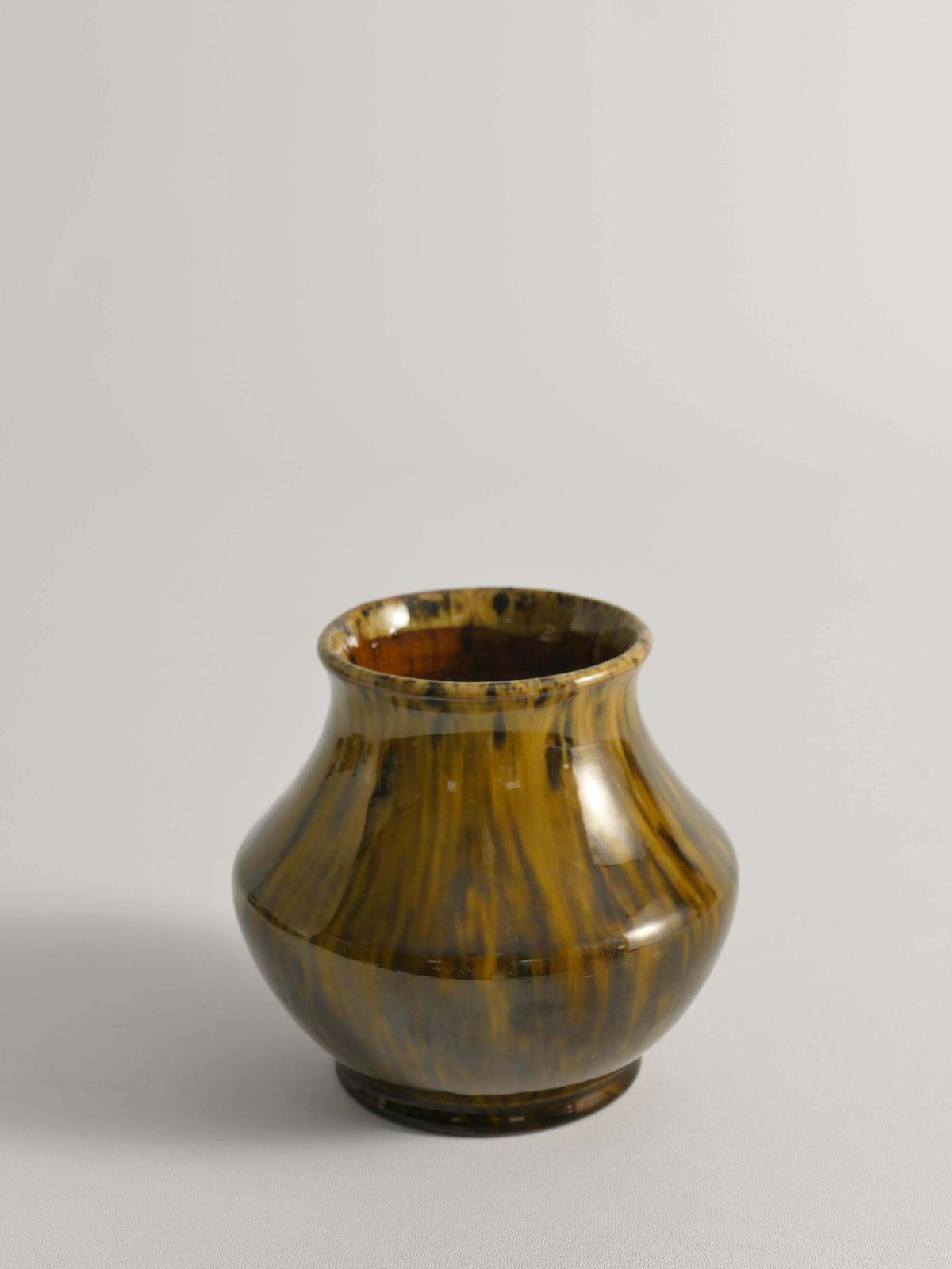 Scandinavian Modern Black And Olive Glazed Ceramic Vase Nittsjö Keramik, 1960s photo 128.0
