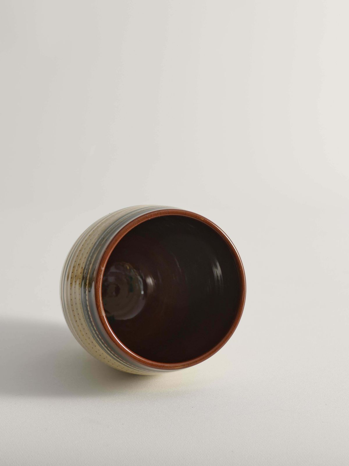 Hand Painted Earthenware Vase With Creme And Black Graphic Decor, Sweden photo buy