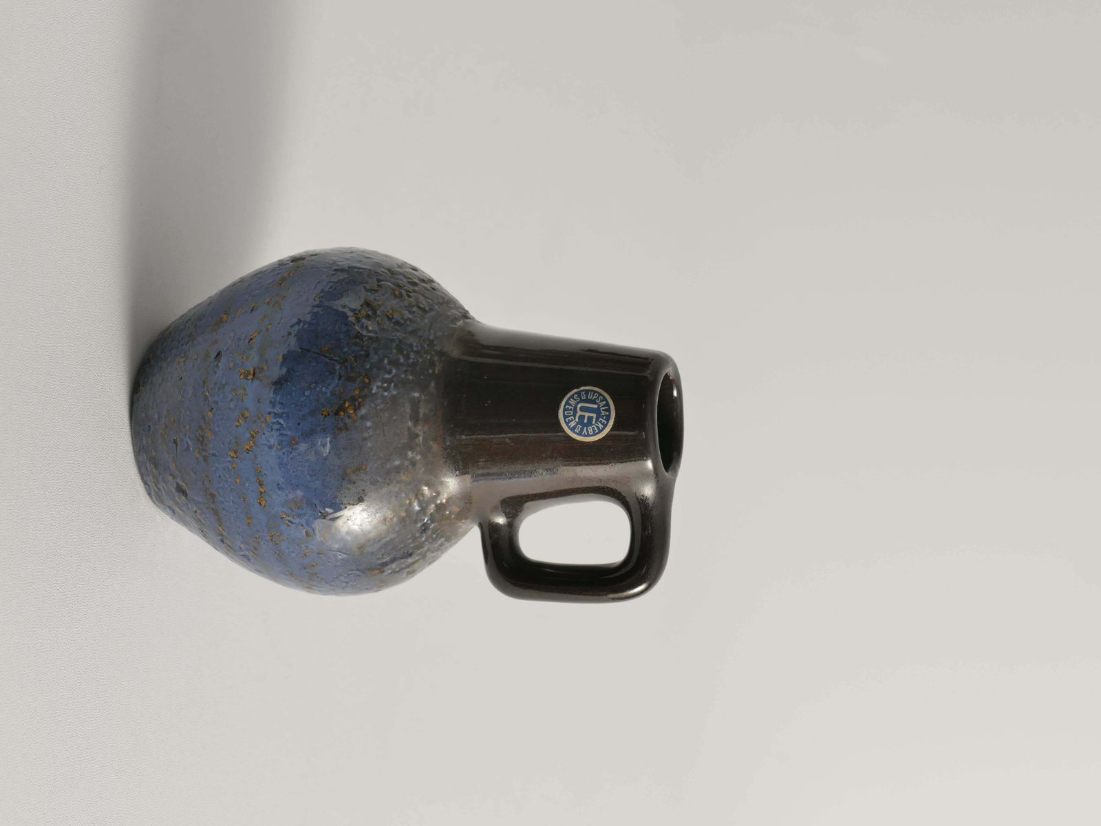 Scandinavian Modern Blue Ceramic Vase, Ingrid Atterberg For Upsala Ekeby, 1960s photo furniture