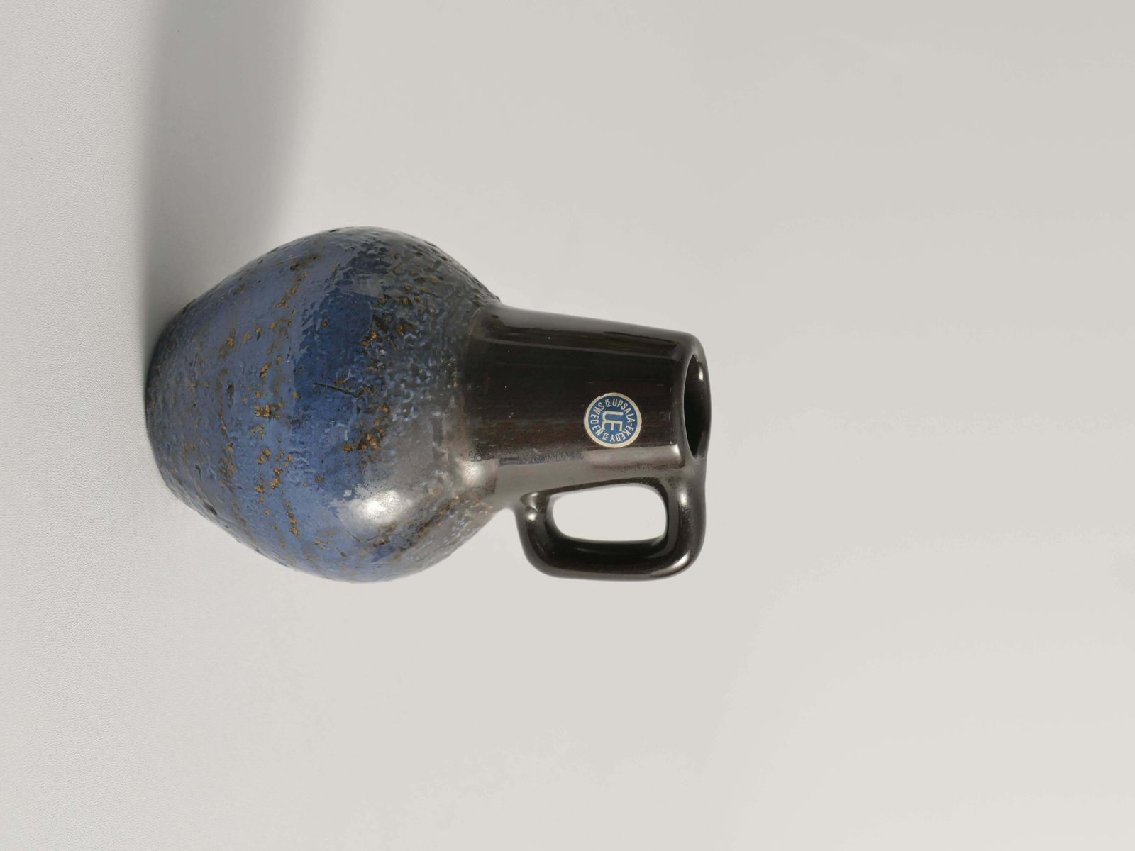 Scandinavian Modern Blue Ceramic Vase, Ingrid Atterberg For Upsala Ekeby, 1960s photo for sale