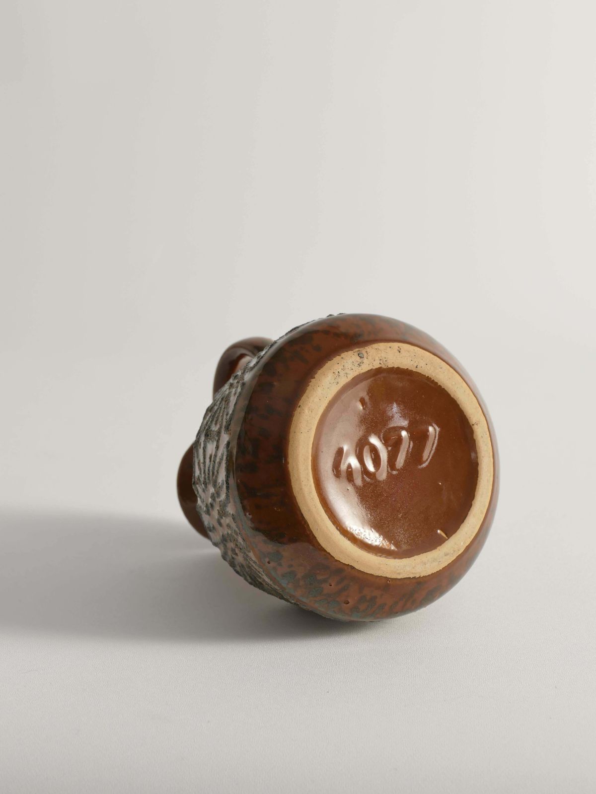 photo for sale Mid Century Modern Brown Ceramic Vase By Veb Haldensleben, East Germany, 1960s