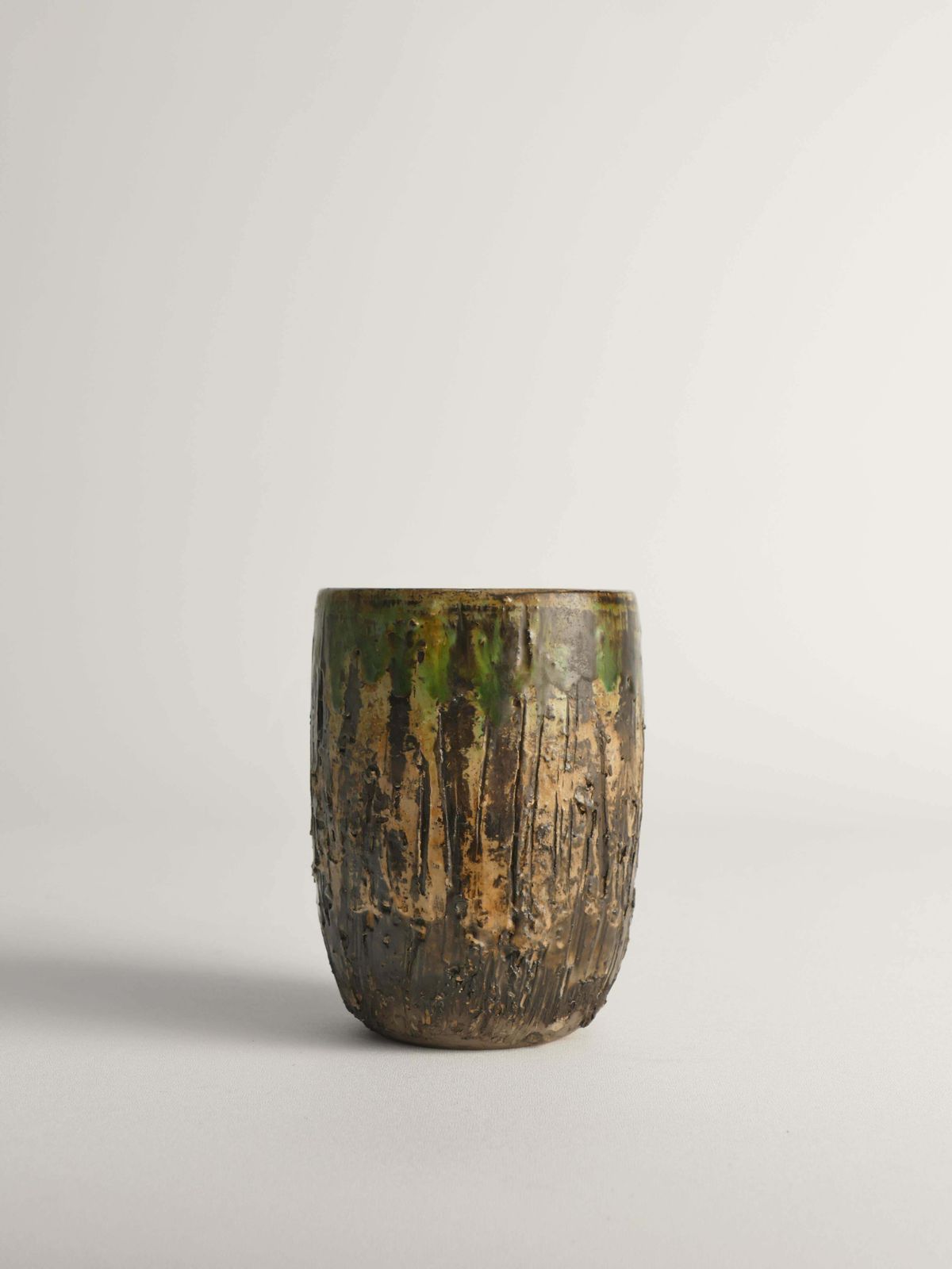 Unique Scandinavian Modern Brutalist Stoneware Vase By Tilgmans, Sweden 1960s photo for sale