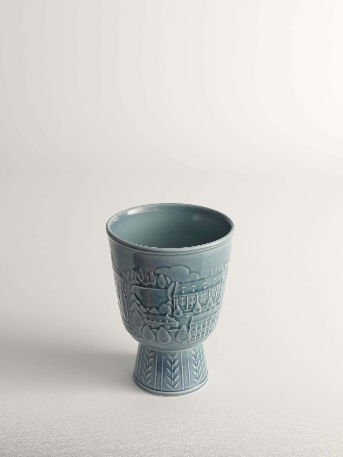 Scandinavian Modern French Blue Vase By Gunnar Nylund For Rörstrand, Sweden 1950 photo for sale
