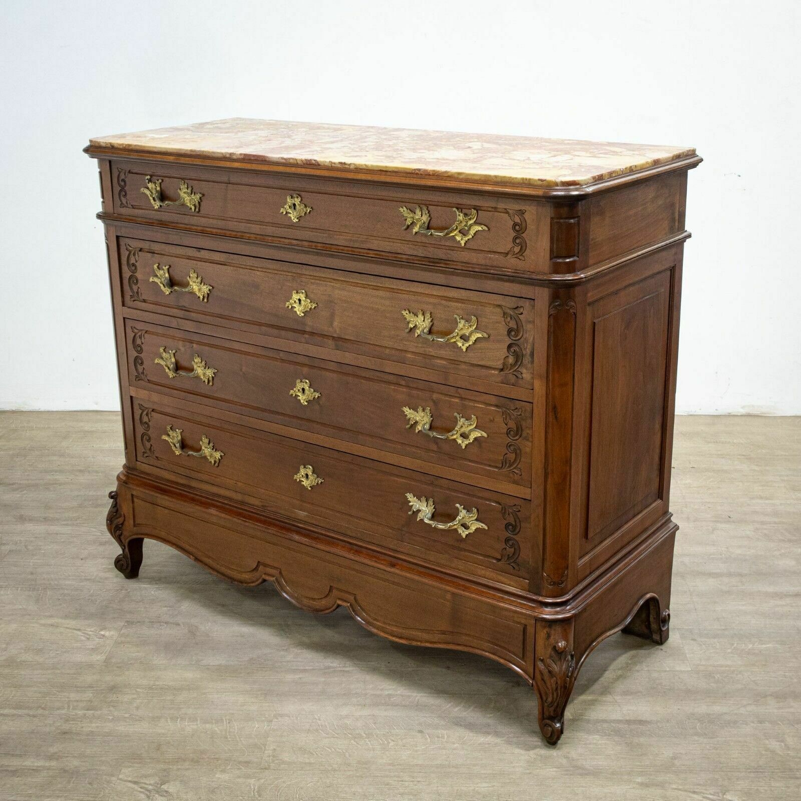 French Louis XV Style Walnut Chest Of Drawers photo Furniture