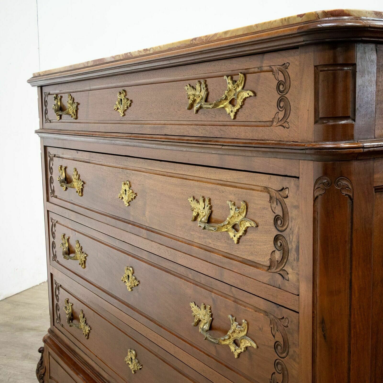 French Louis XV Style Walnut Chest Of Drawers photo 1295.0