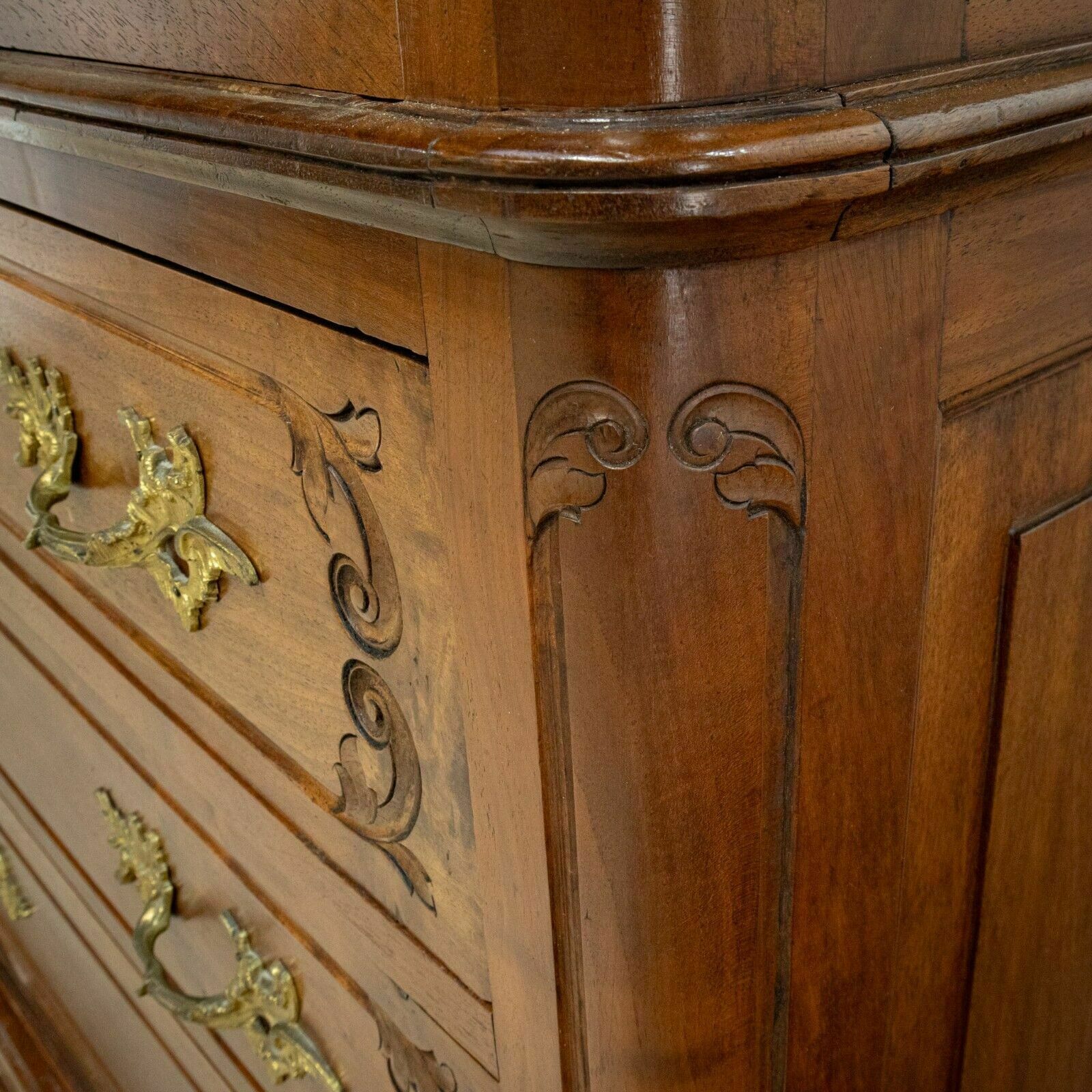 1295.0 French Louis XV Style Walnut Chest Of Drawers photo