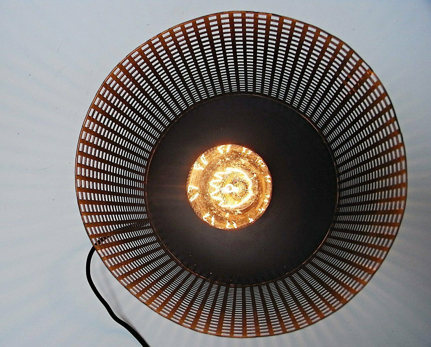 Table Lamp Made Of Steel Mesh With Brass Collar By Gunter Lambert photo 224.0