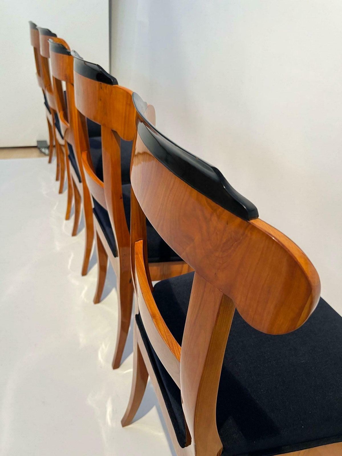 Set Of Five Biedermeier Chairs, Cherry Wood, Germany Circa 1830 photo vinterior