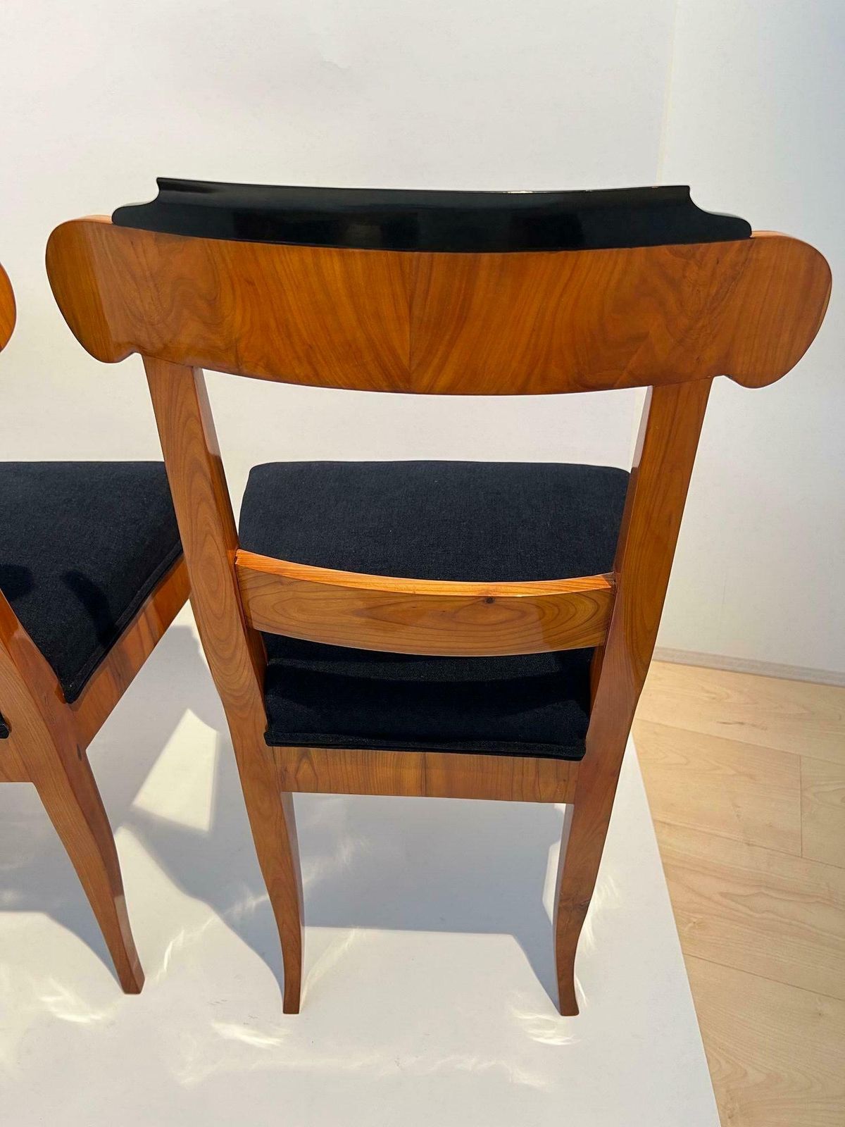 Set Of Five Biedermeier Chairs, Cherry Wood, Germany Circa 1830 photo vintage