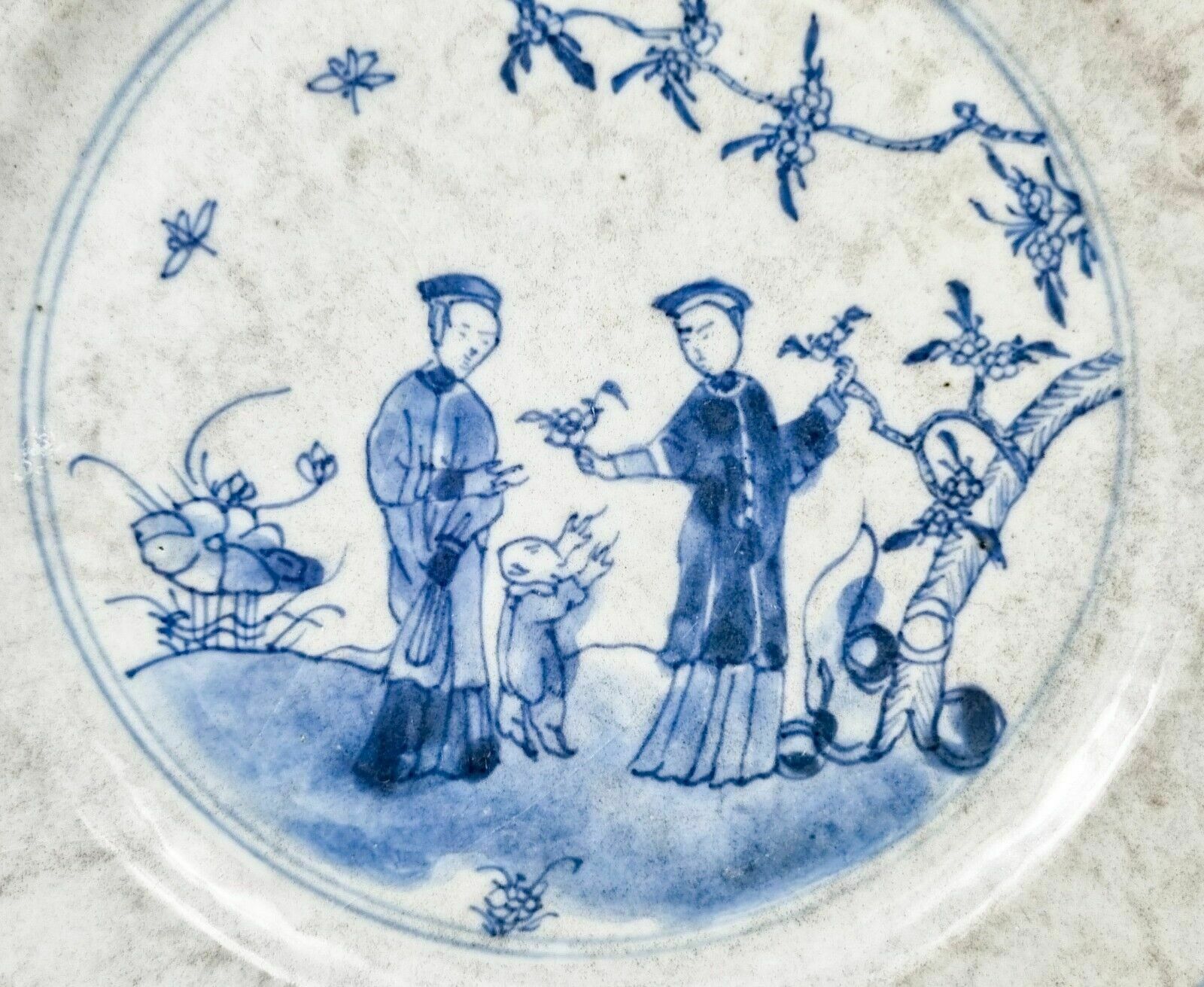 Early 18th Century Yongzheng Chinese Blue And White Porcelain Plate Of Scholars photo vinterior