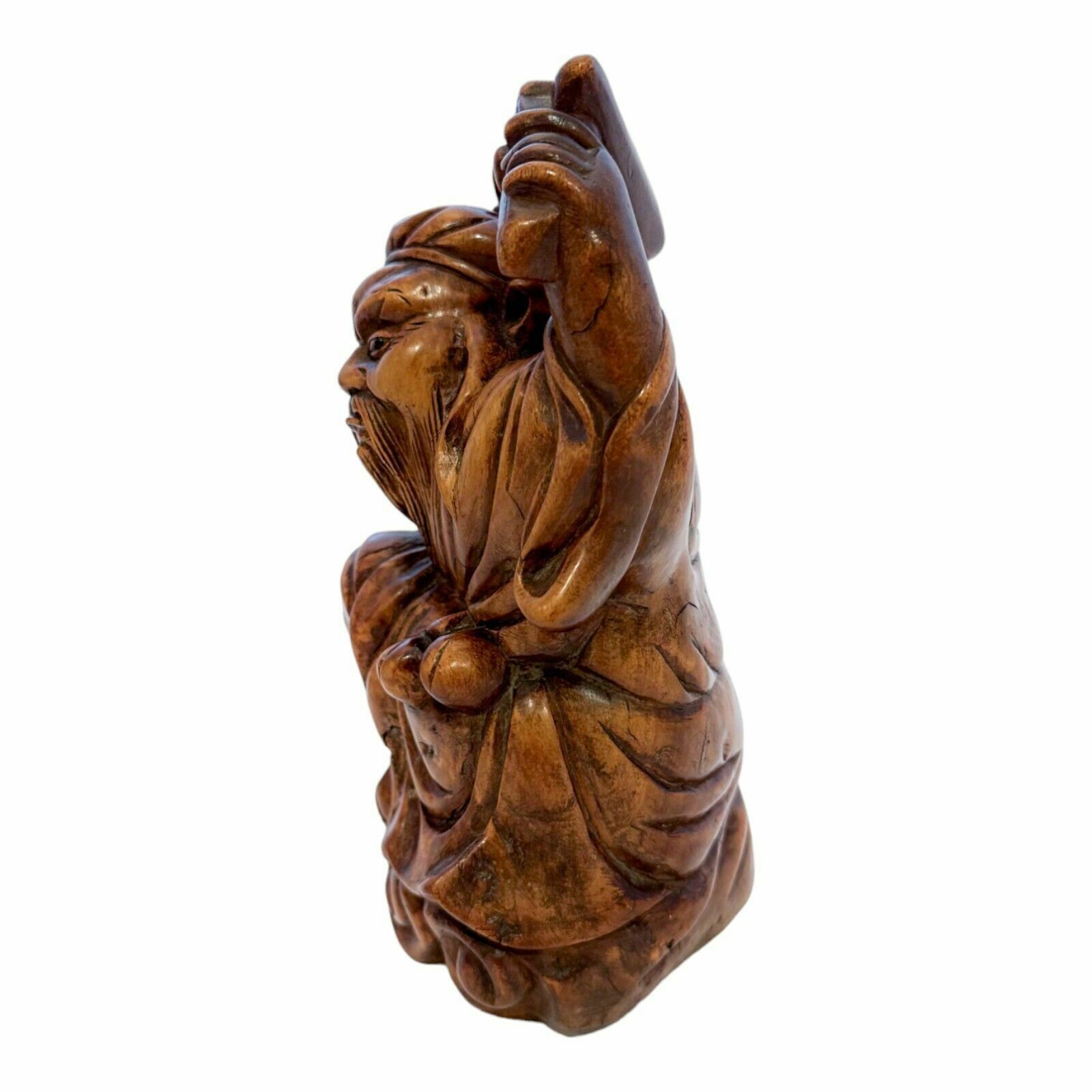 Antique Chinese Boxwood Root Carved Figurine Of Daoist Immortal Li Tai Guai photo 150.0