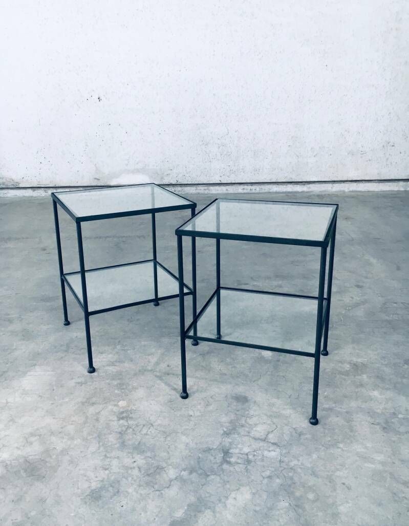 Minimalistisch Design Bijzettafelset Met Twee Bladen / 2, België, Ca. Jaren 1960