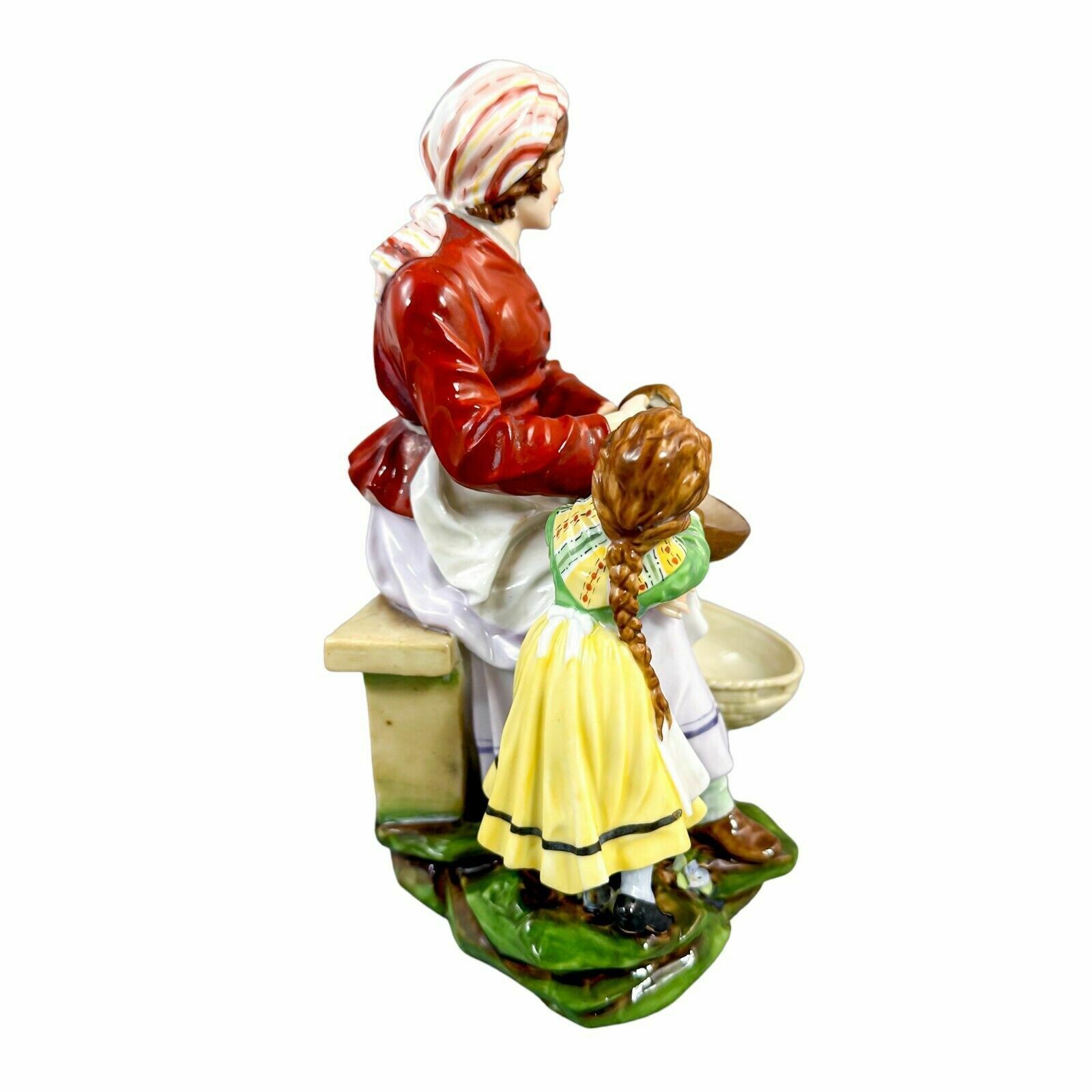 Antique German 1890's Thuringian Porcelain Figurine Of Woman Peeling Potatoes photo 200.0