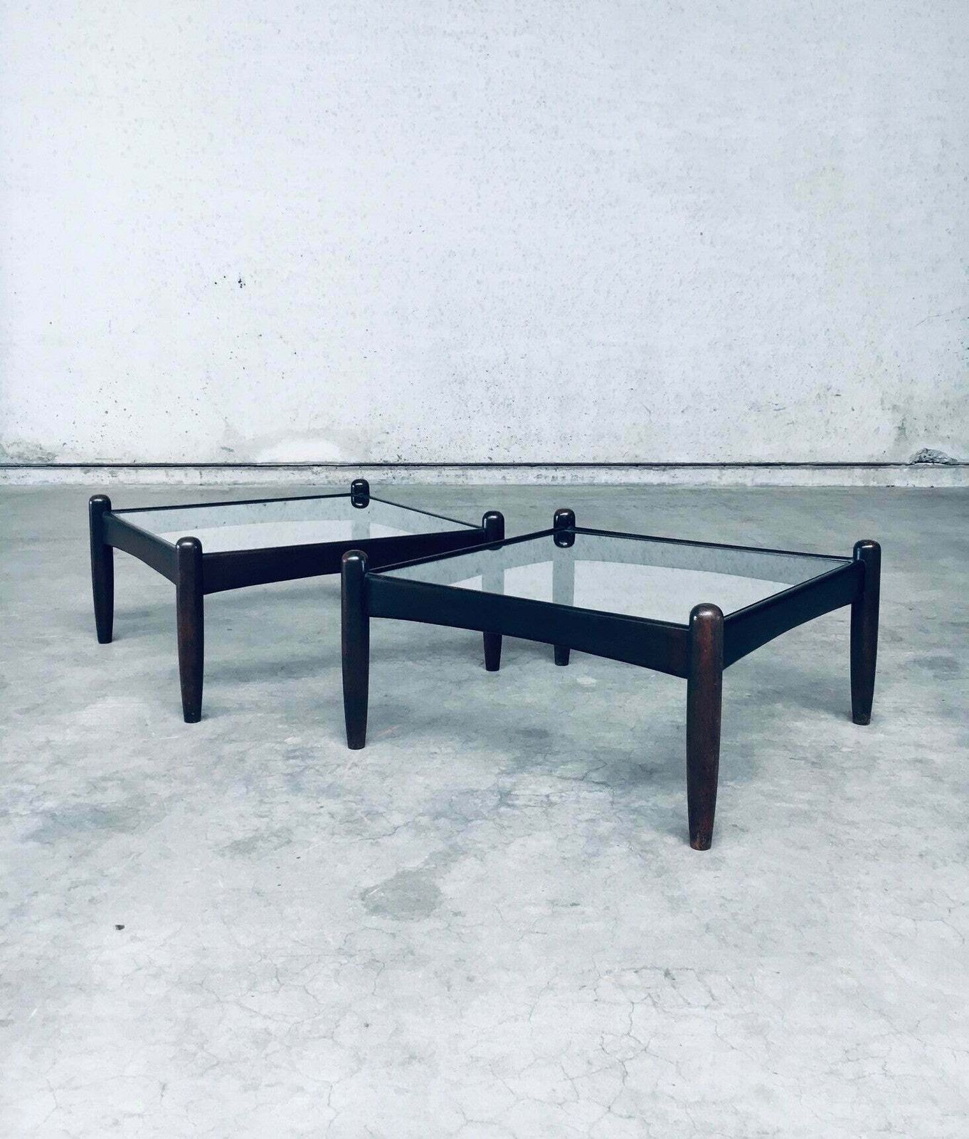 Mid Century Modern Design Lage Bijzettafelset, Zweden Ca. Jaren 1960 photo vintage