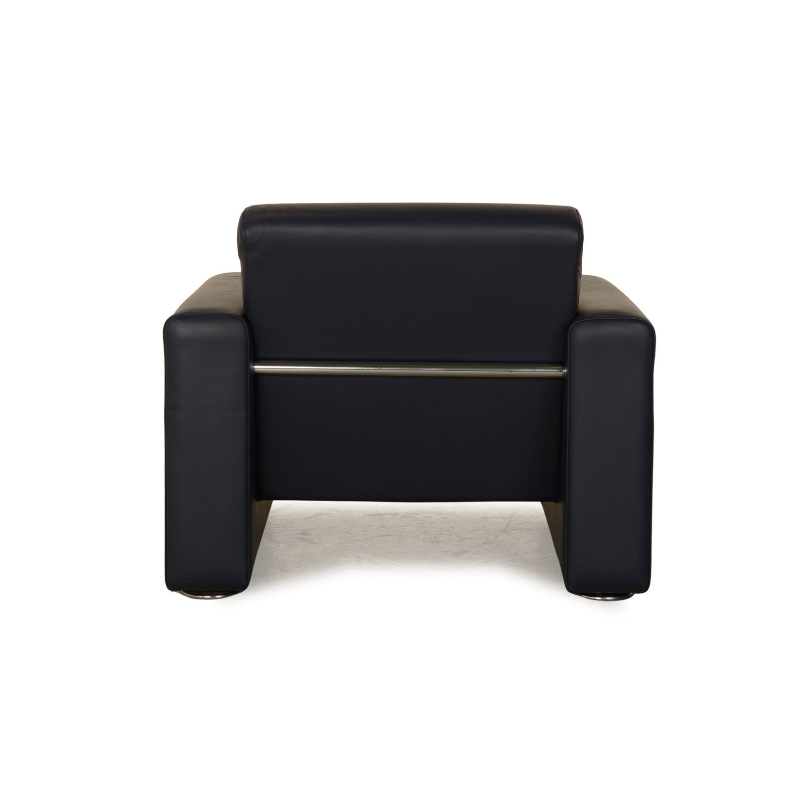 Fauteuil Artifort en cuir bleu foncé photo vintage