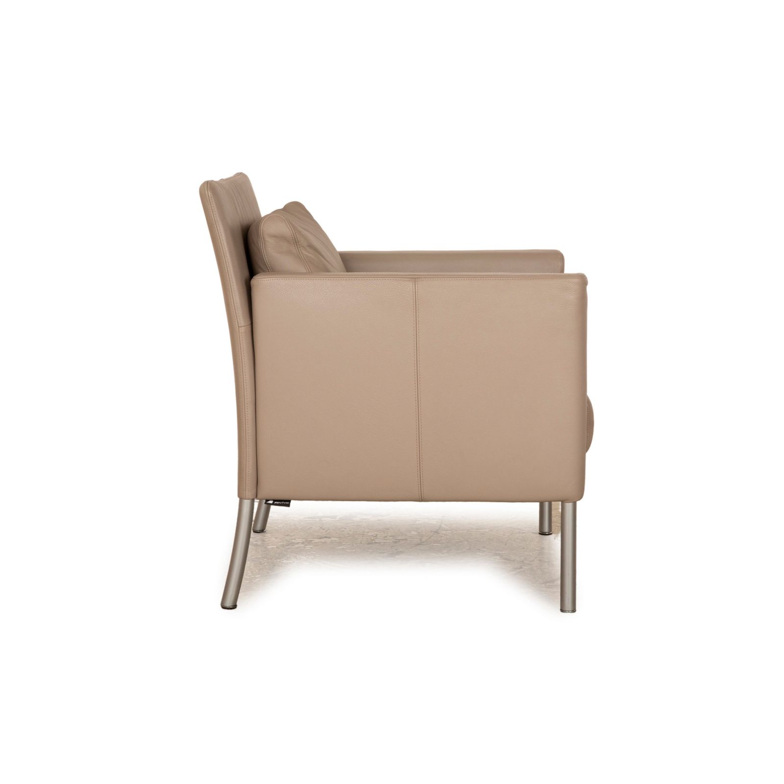 Fauteuil Walter Knoll Jason en cuir gris taupe photo buy