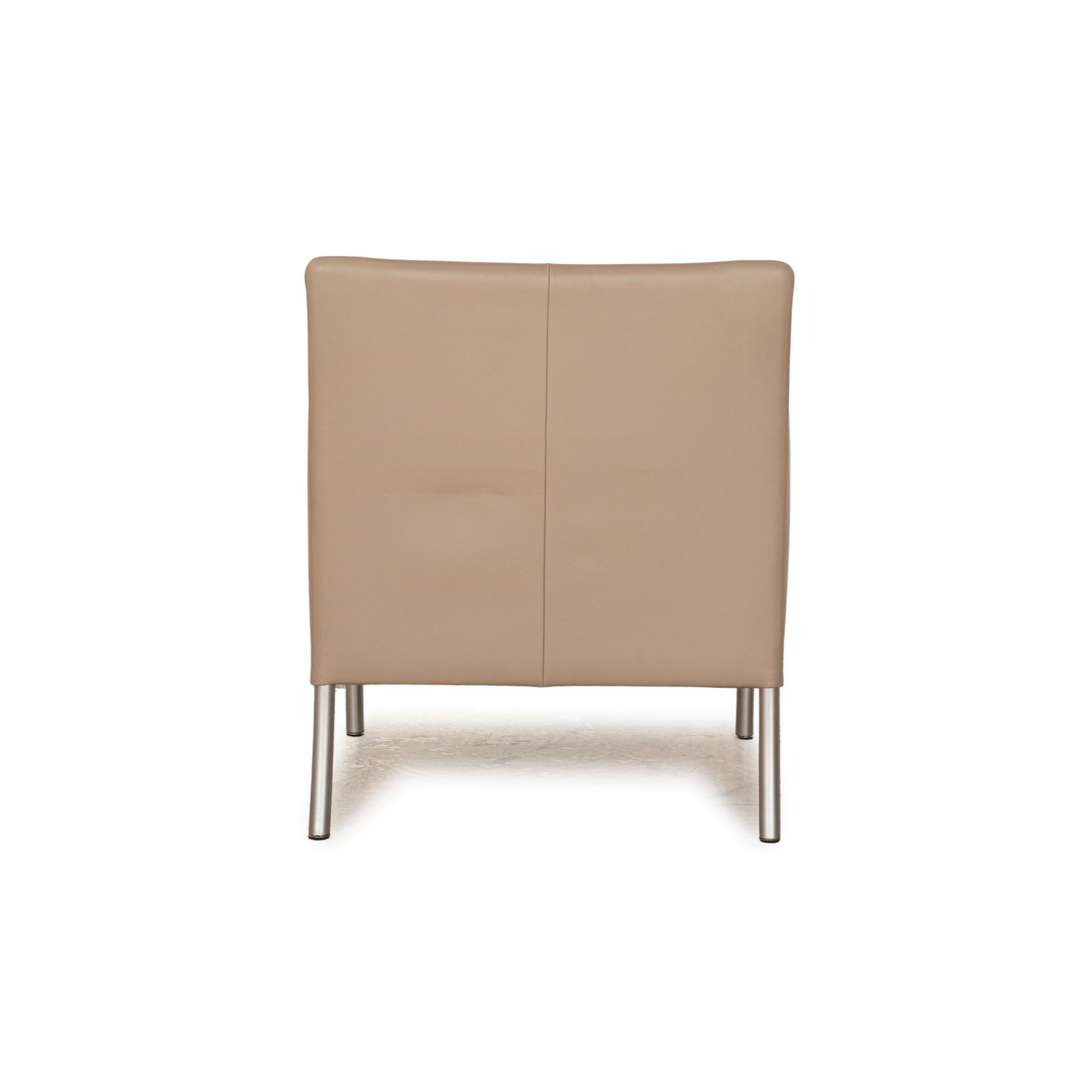 Fauteuil Walter Knoll Jason en cuir gris taupe photo vintage