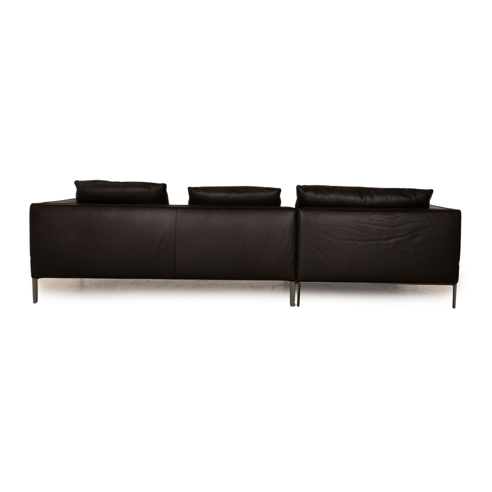 photo furniture Canapé d'angle Molteni Paul en cuir noir, méridienne gauche