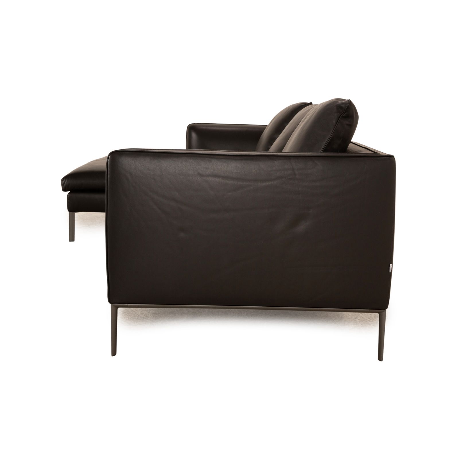 photo for sale Canapé d'angle Molteni Paul en cuir noir, méridienne gauche