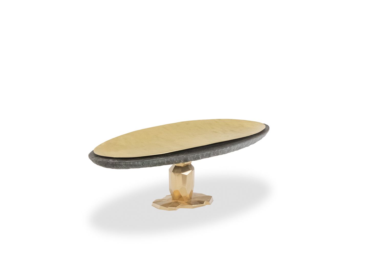 “Pitoin” Bowl In Hammered Brass Slate. Contemporary Work. Ls5954637y photo furniture