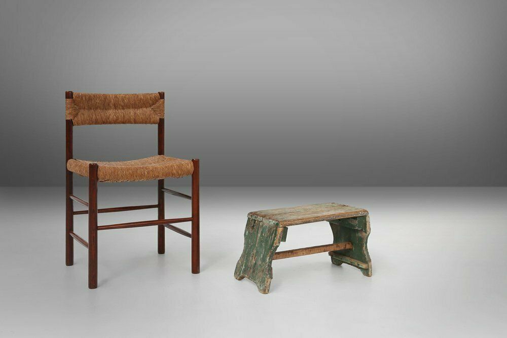 Industrial Green Wooden Stool, France, 1900s photo furniture