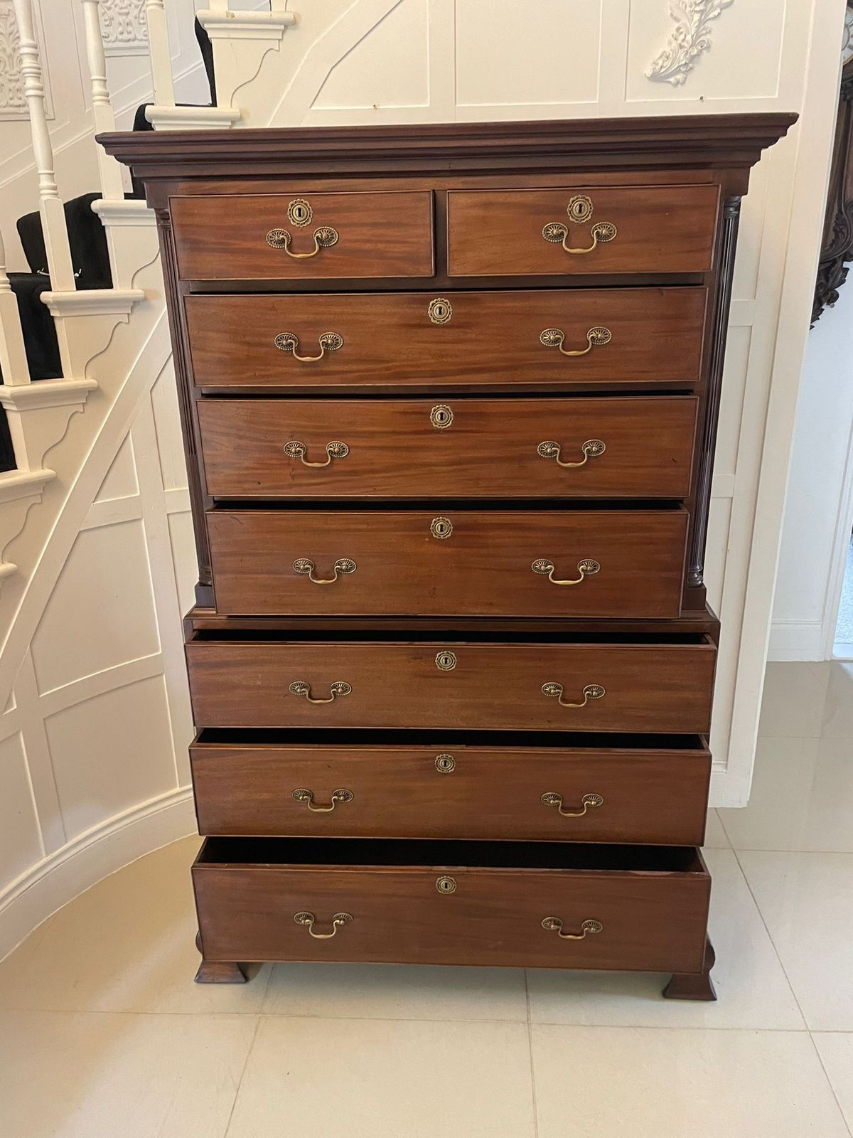Antique 18th Century  Mahogany Chest On Chest Of Drawers photo vinterior