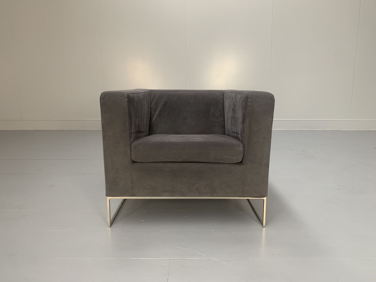 Minotti “Klee” Armchair – In Grey Alcantara photo furniture