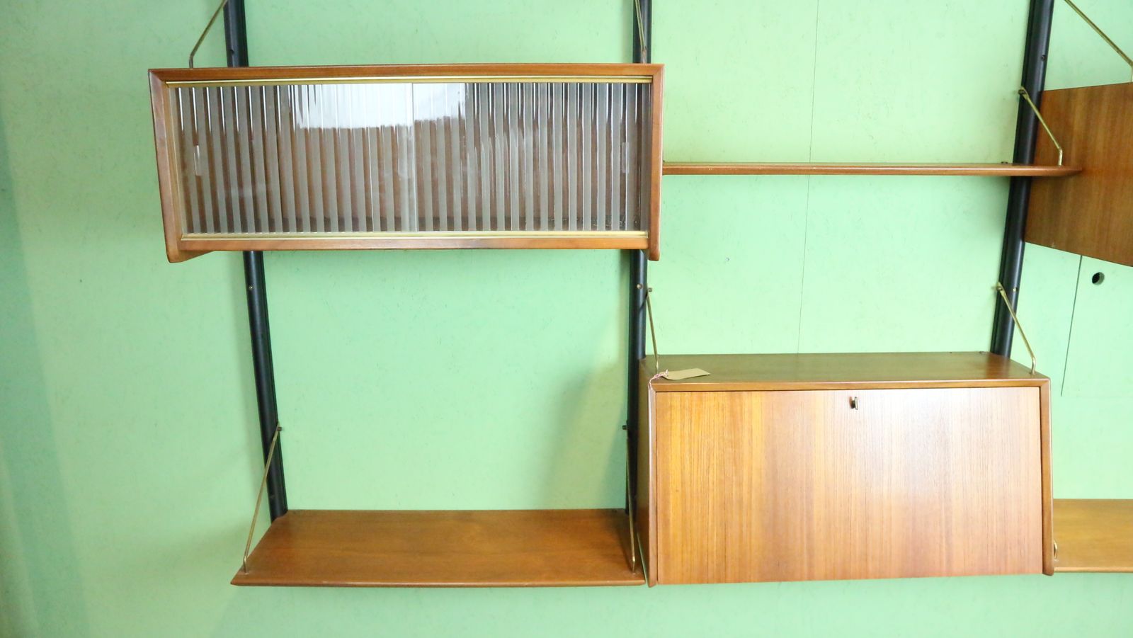 photo furniture Teak Modular Mid Century Modern Wall Unit By Louis Van Teeffelen For Wébé, 1960s