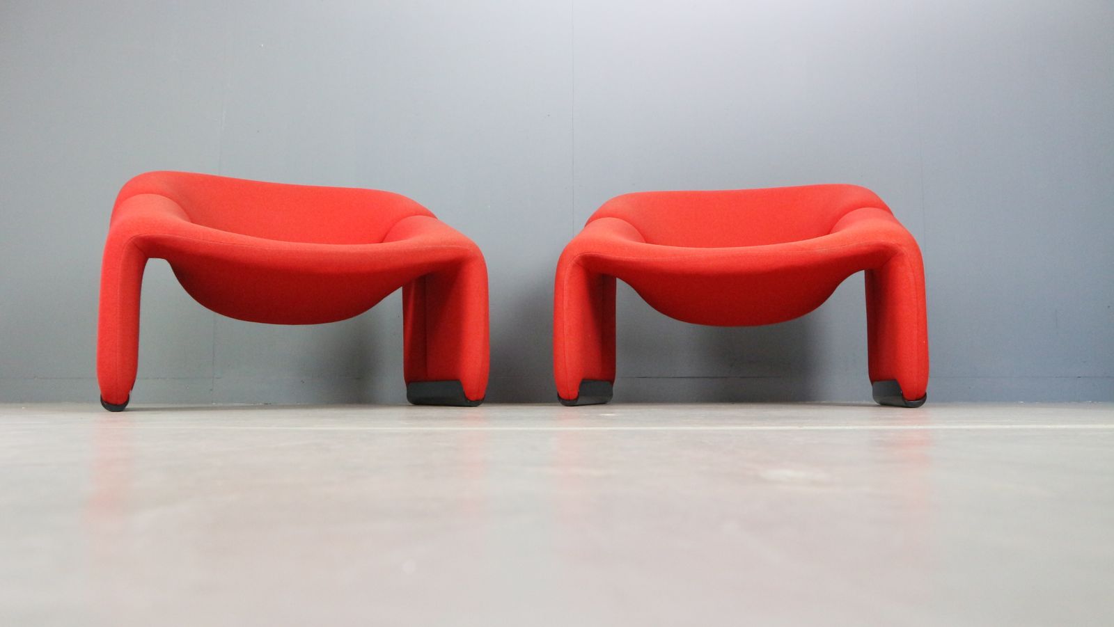 Pierre Paulin Set Of 2 F598 Groovy Armchairs For Artifort New Upholstery, 1972 photo vinterior