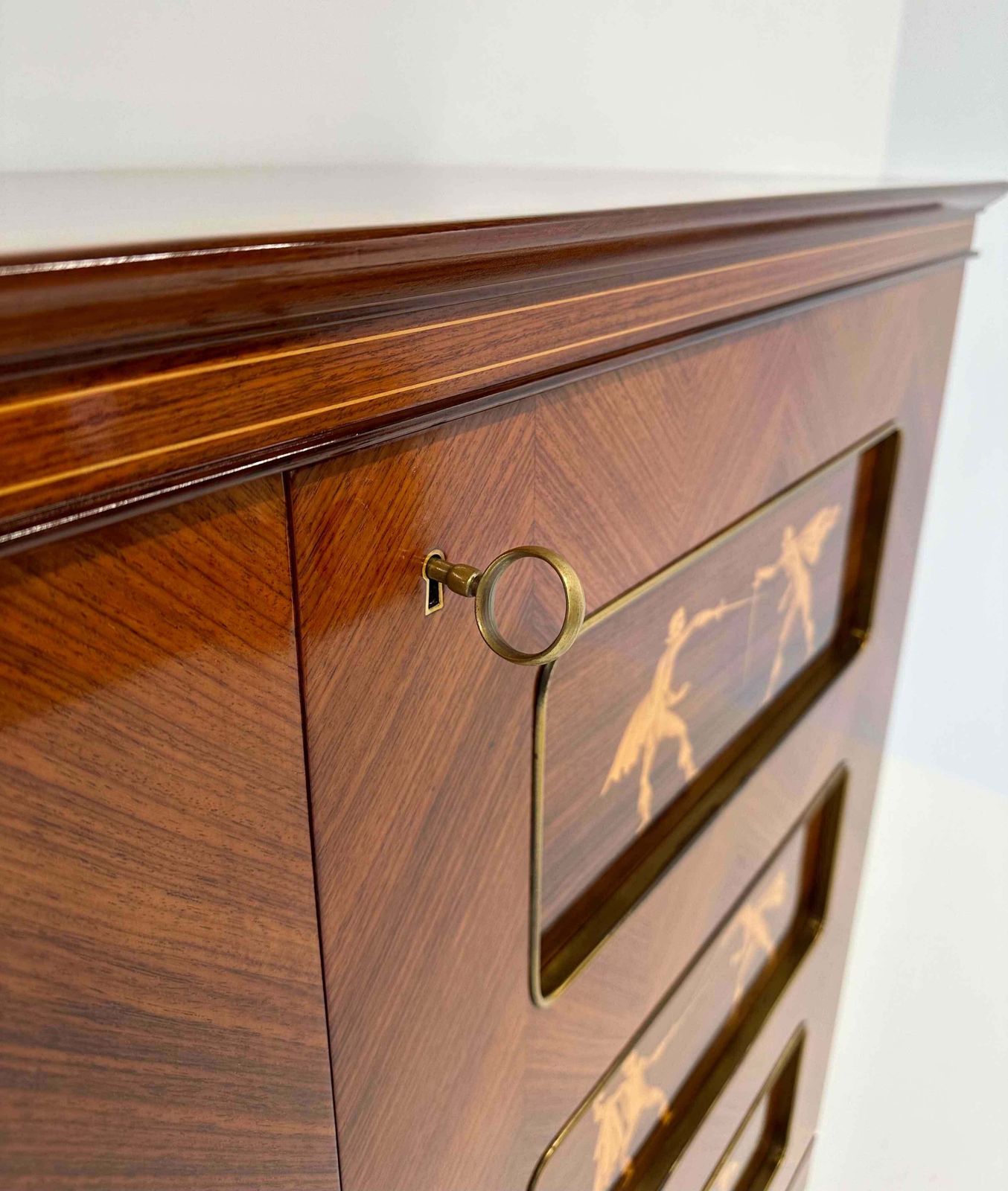 22333.0 Italian Art Deco Teak And Inlays Bar Cabinet By Paolo Buffa, 1950s photo