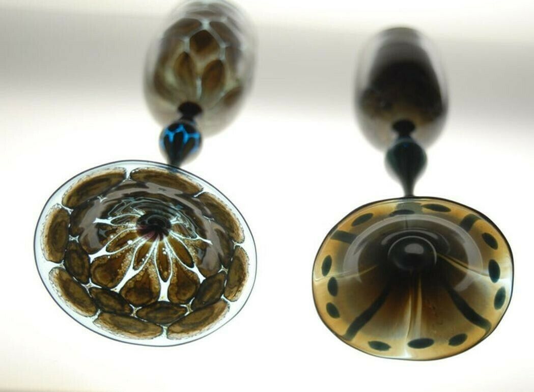 photo furniture Igor Balbi Murano Pauly Venice Pair Of Turtoise Murano Glass Goblets