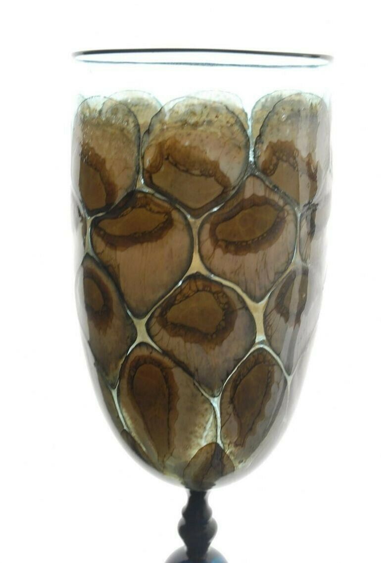 photo for sale Igor Balbi Murano Pauly Venice Pair Of Turtoise Murano Glass Goblets