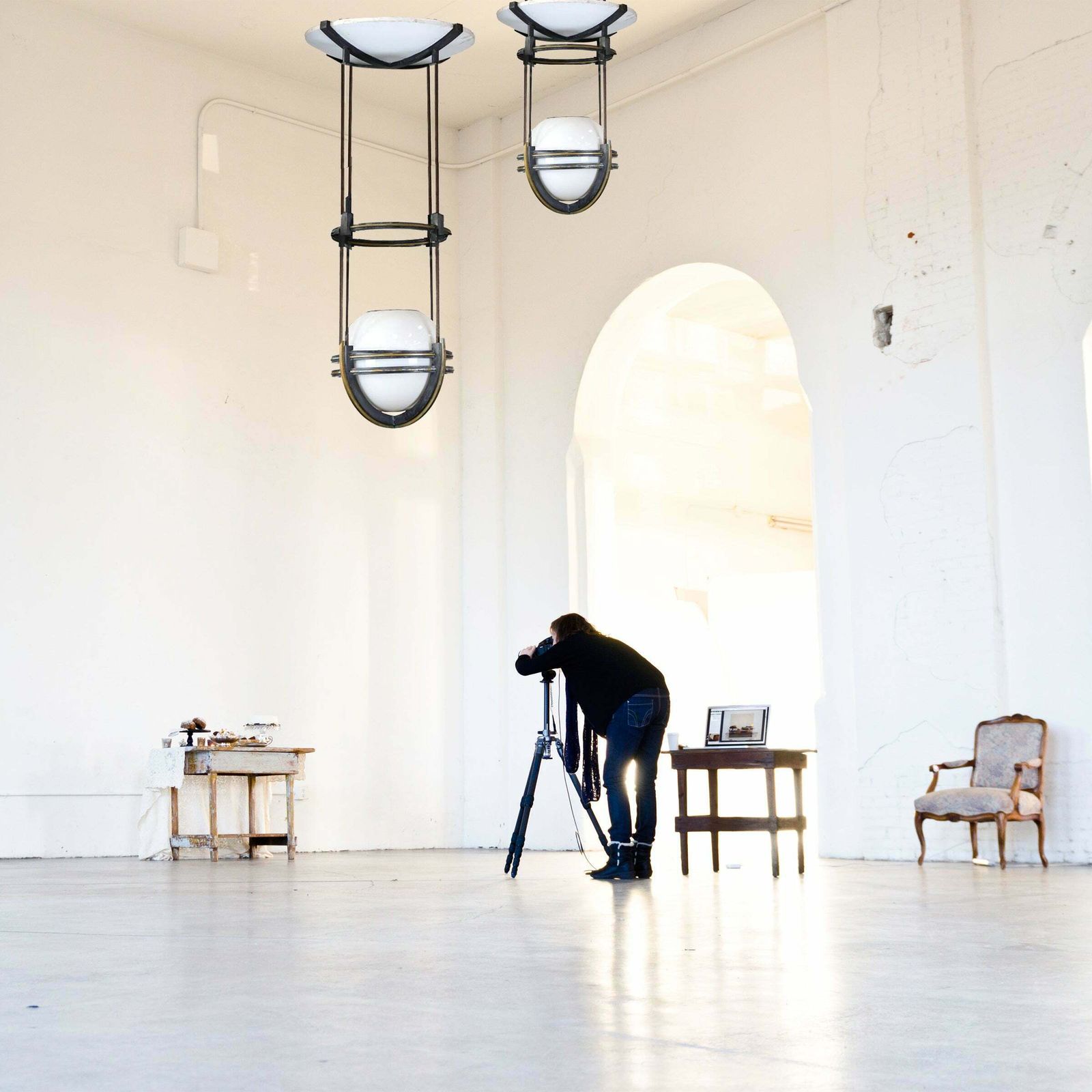 Large Art Deco Style Suspended Lighting photo Lighting