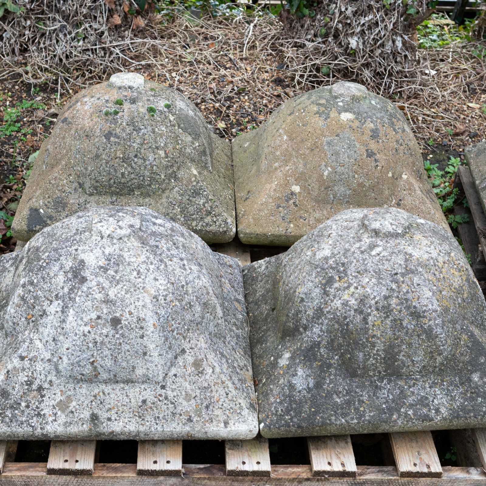 photo furniture Antique Reclaimed Portland Stone Dome Pier Caps Finials | Post Tops