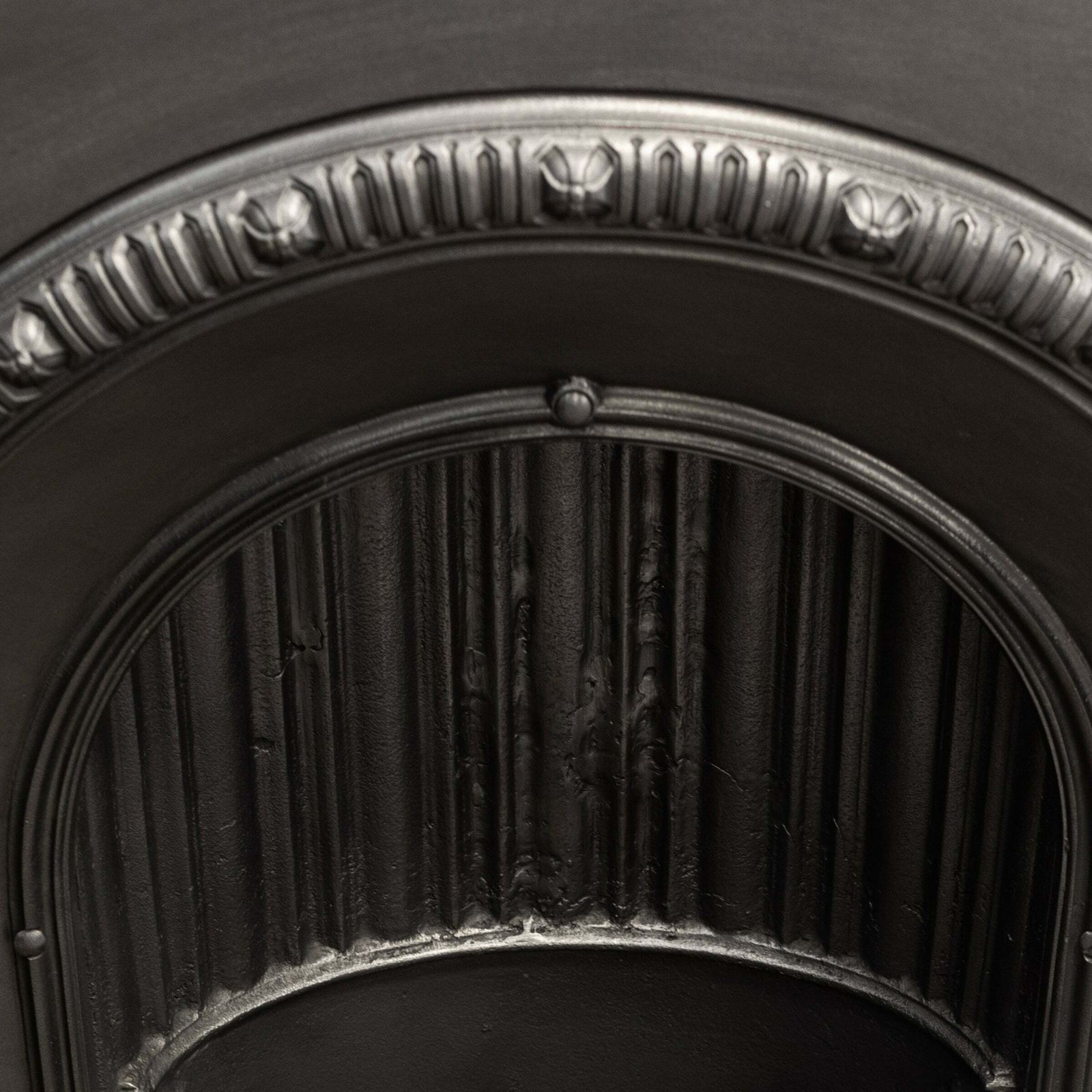 Antique Cast Iron Arched Fireplace Insert With Finials photo vinterior