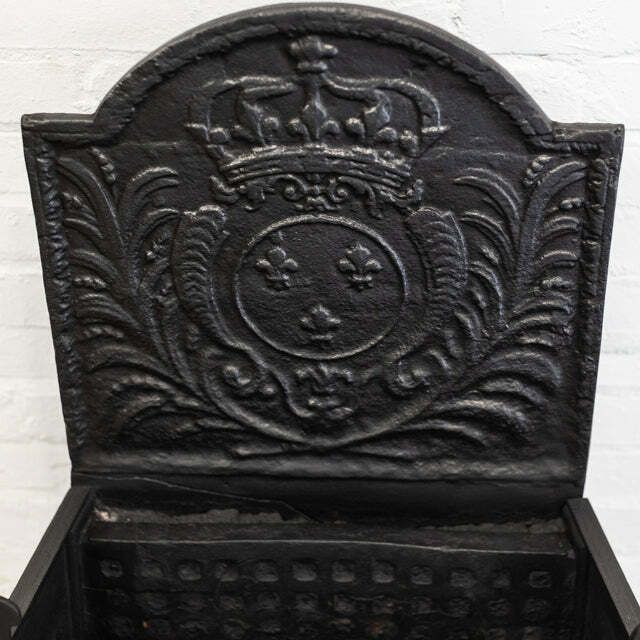 Antique Cast Iron Fire Basket, 1800s photo furniture