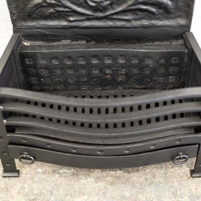 photo furniture Antique Cast Iron Fire Basket, 1800s