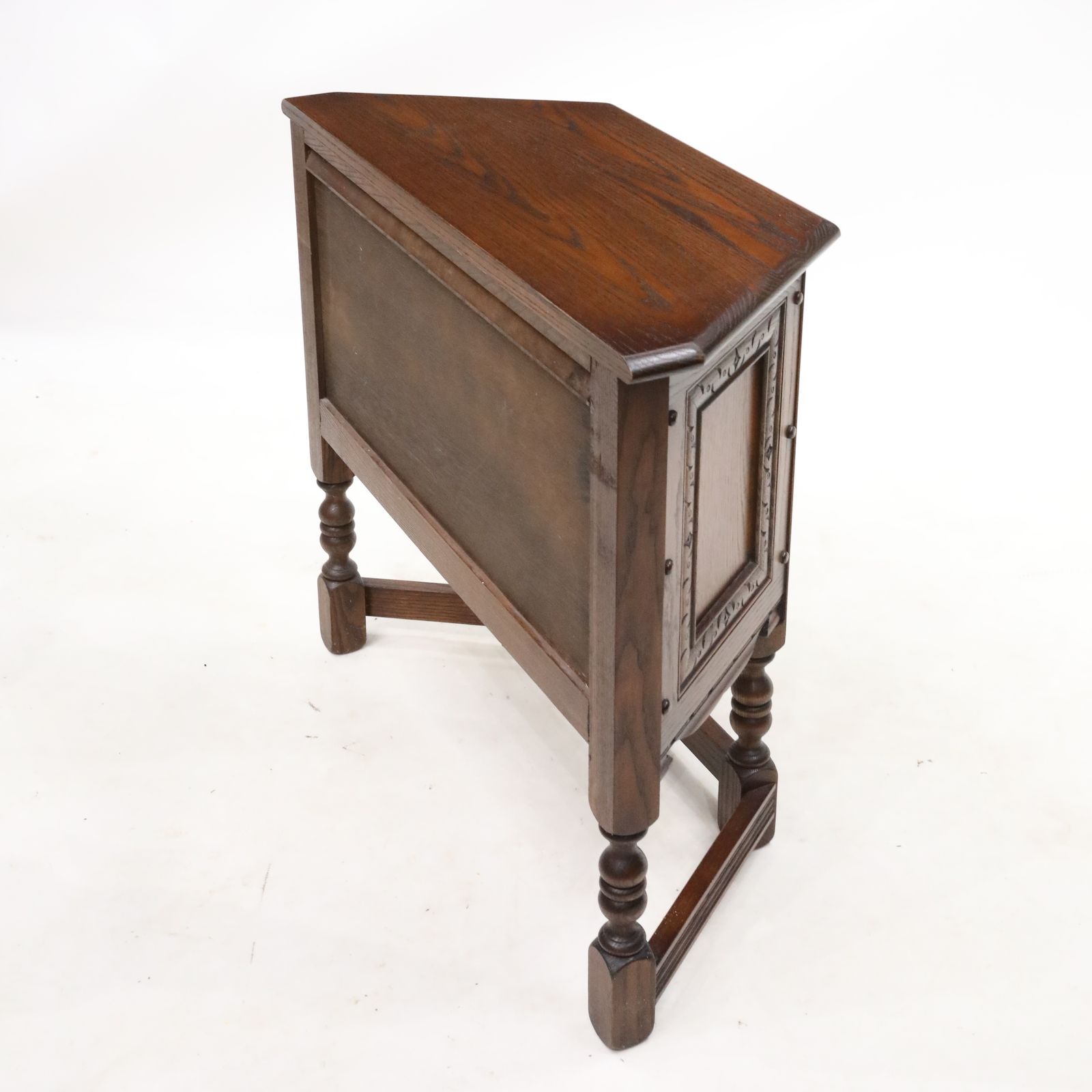 Old Charm Canted Table Finished In Tudor Brown Free Uk Delivery photo vintage