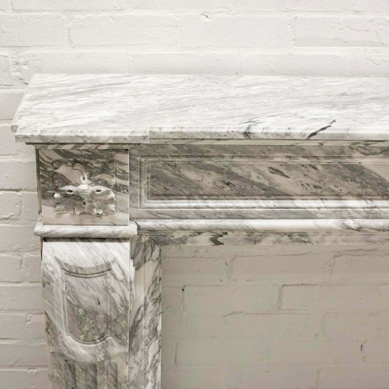 Home Fixtures Louis XVI Style Italian Arabescato Marble Fireplace photo