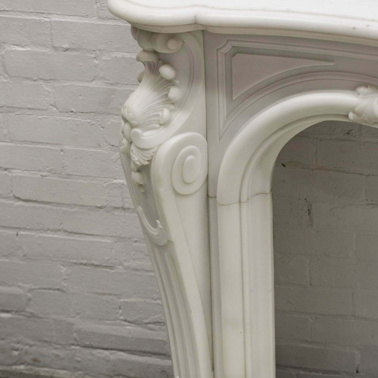 photo furniture Antique Louis XV Rococo Style 19th Century Marble Fireplace