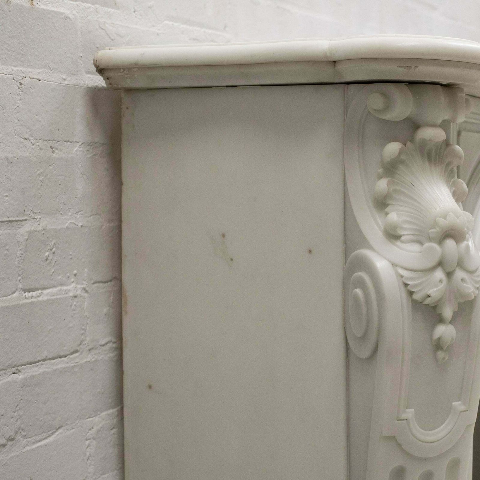 Home Fixtures Antique Louis XV Rococo Style 19th Century Marble Fireplace photo
